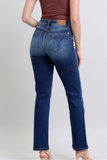 Full Size Washed Straight Leg Jeans with Pockets