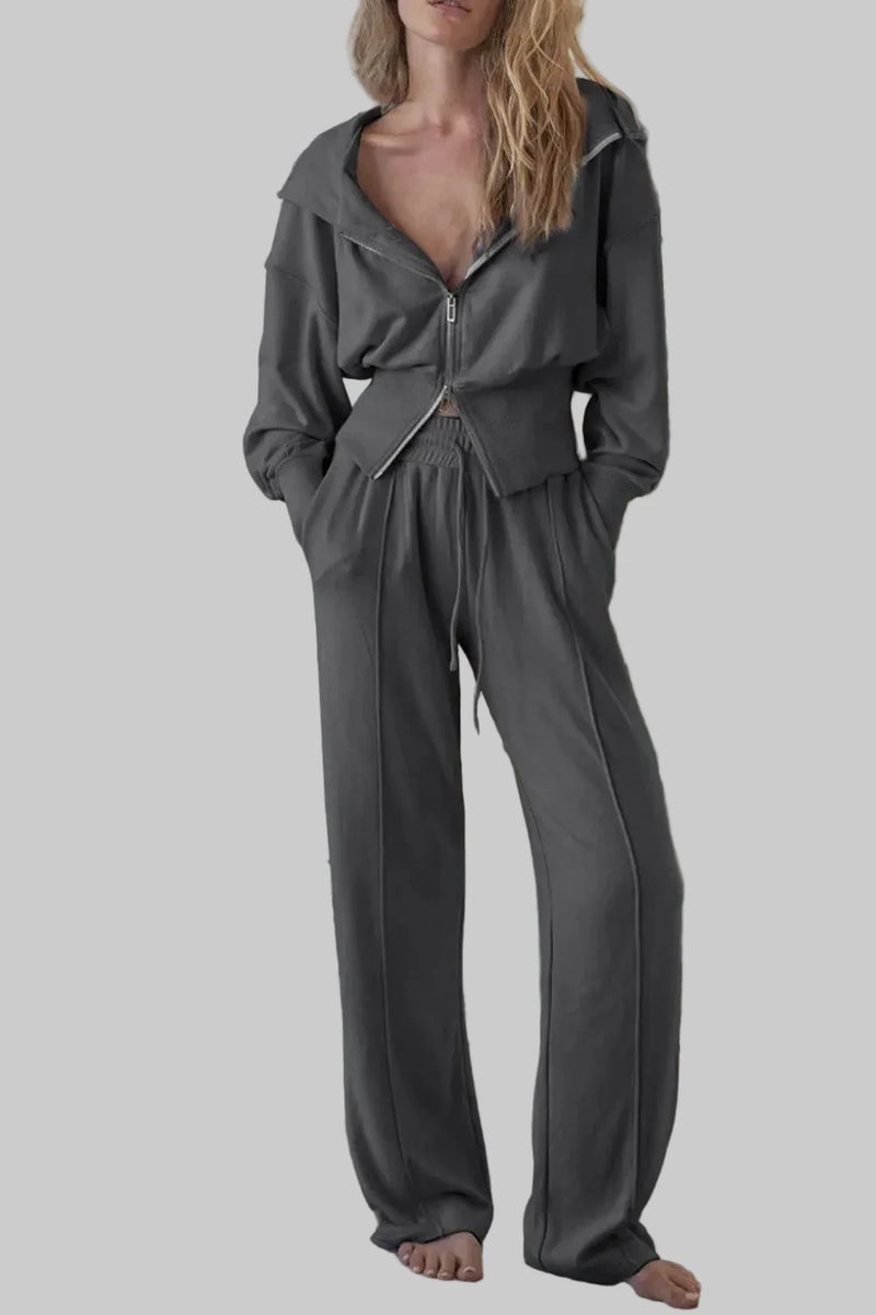 Zip-Up Hoodie and Pants Active Set – Jill Alexander Designs
