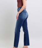 Full Size Washed Straight Leg Jeans with Pockets
