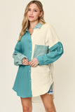 Full Size Pocketed All Cotton Gauze Texture Button Up Shirt