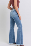 Full Size Raw Hem High Rise Bootcut Jeans