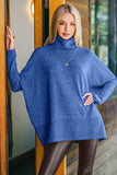 Oversized Brushed Melange Hacci Turtleneck Sweater