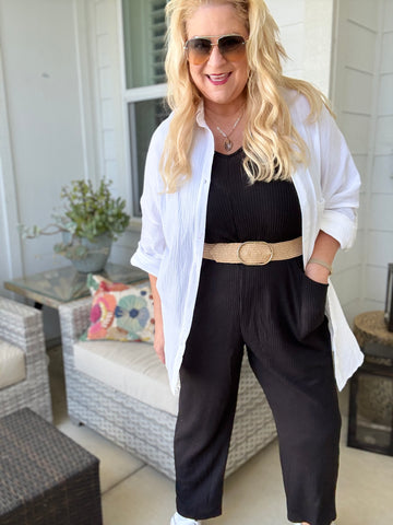 Double Take Full Size Sleeveless Straight Jumpsuit