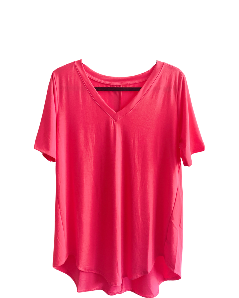Luxe Fit and Flare Tee in Barbie Pink