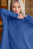 Oversized Brushed Melange Hacci Turtleneck Sweater