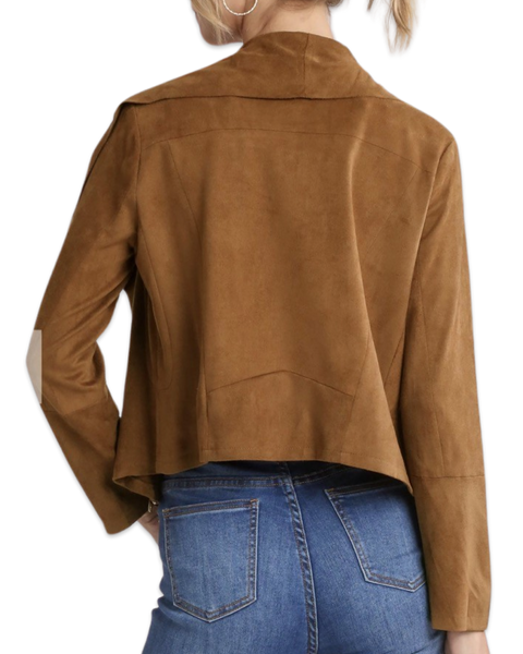 Let’s Go for a Spin Moto Jacket in Faux Camel Suede