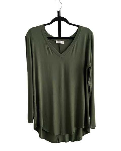 Luxe Fit and Flare Long Leeved Tee in Olive