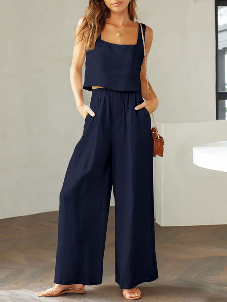 Ahoy Matey Square Top and Wide Leg Pants Set
