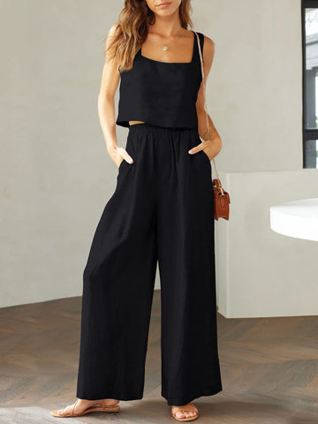 Ahoy Matey Square Top and Wide Leg Pants Set