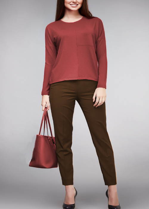 Comfort flex stretch jegging in taupe for missy and plus size women