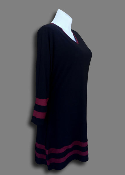 Don’t Change Your Stripes Tunic Dress in Burgundy Stripe