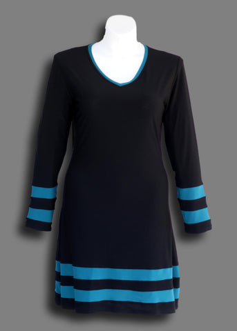 Don’t Change Your Stripes Tunic Dress in Teal Stripe