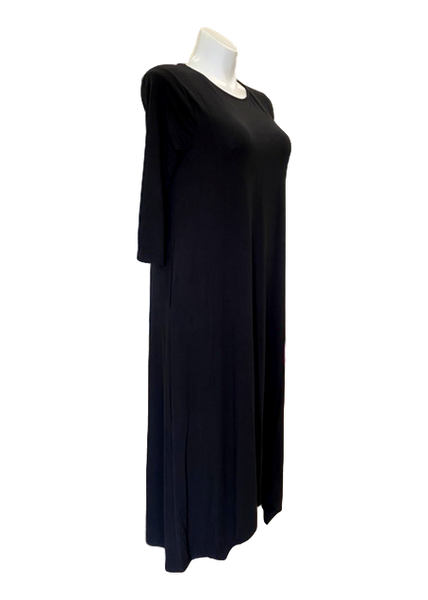 Lounge Around Pocketed Maxi Dress in Black
