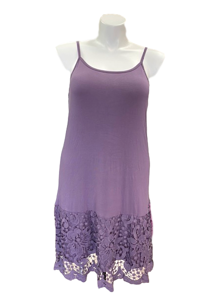 Laced Extender Tunic Slip Dress in Lilac