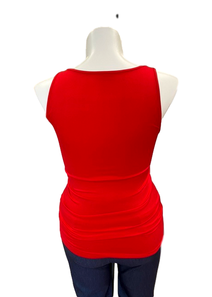 Scoop Neck Seamless Smoothing Tank in Red
