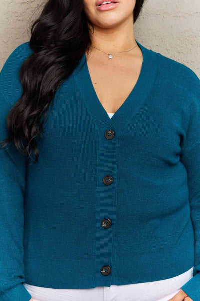 Kiss Me Tonight Button Down Cardigan in Teal