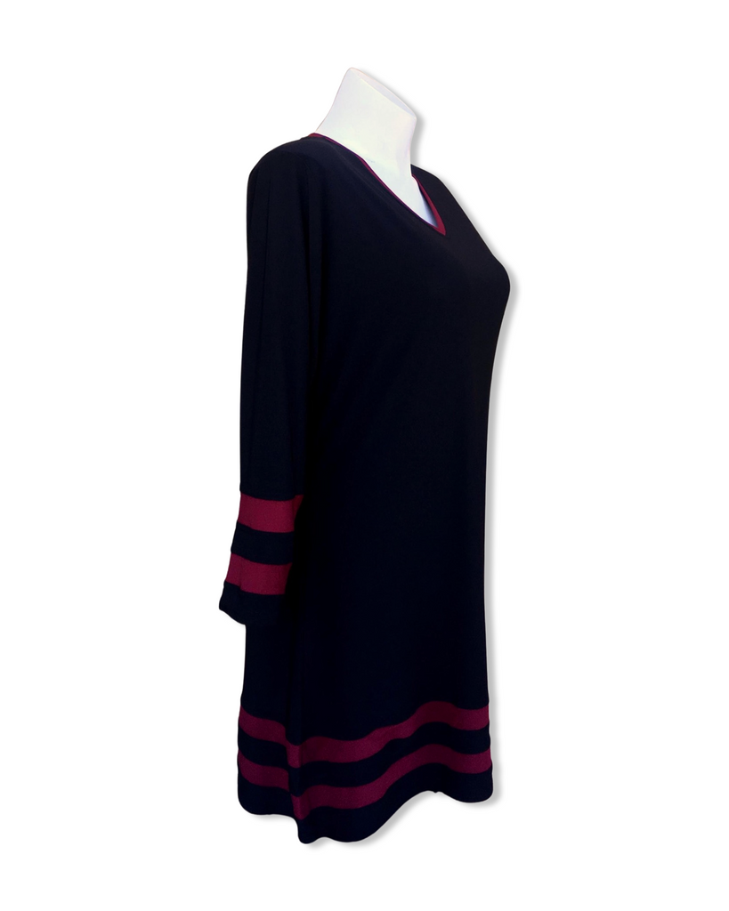 Don’t Change Your Stripes Tunic Dress in Burgundy Stripe