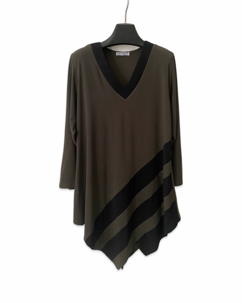 What a Sport Striped Tunic Dress in Olive Green