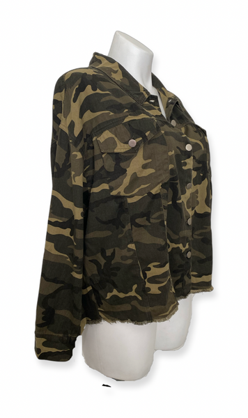 Now You See Me Distressed Camo Jacket