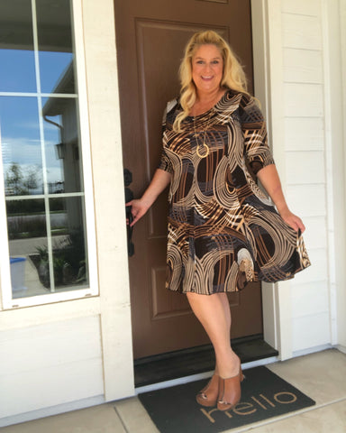 Plus size fit and flare dress on sale