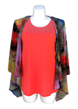 Fly Like a Butterfly Chiffon Kimono Jacket in Coral Sunset