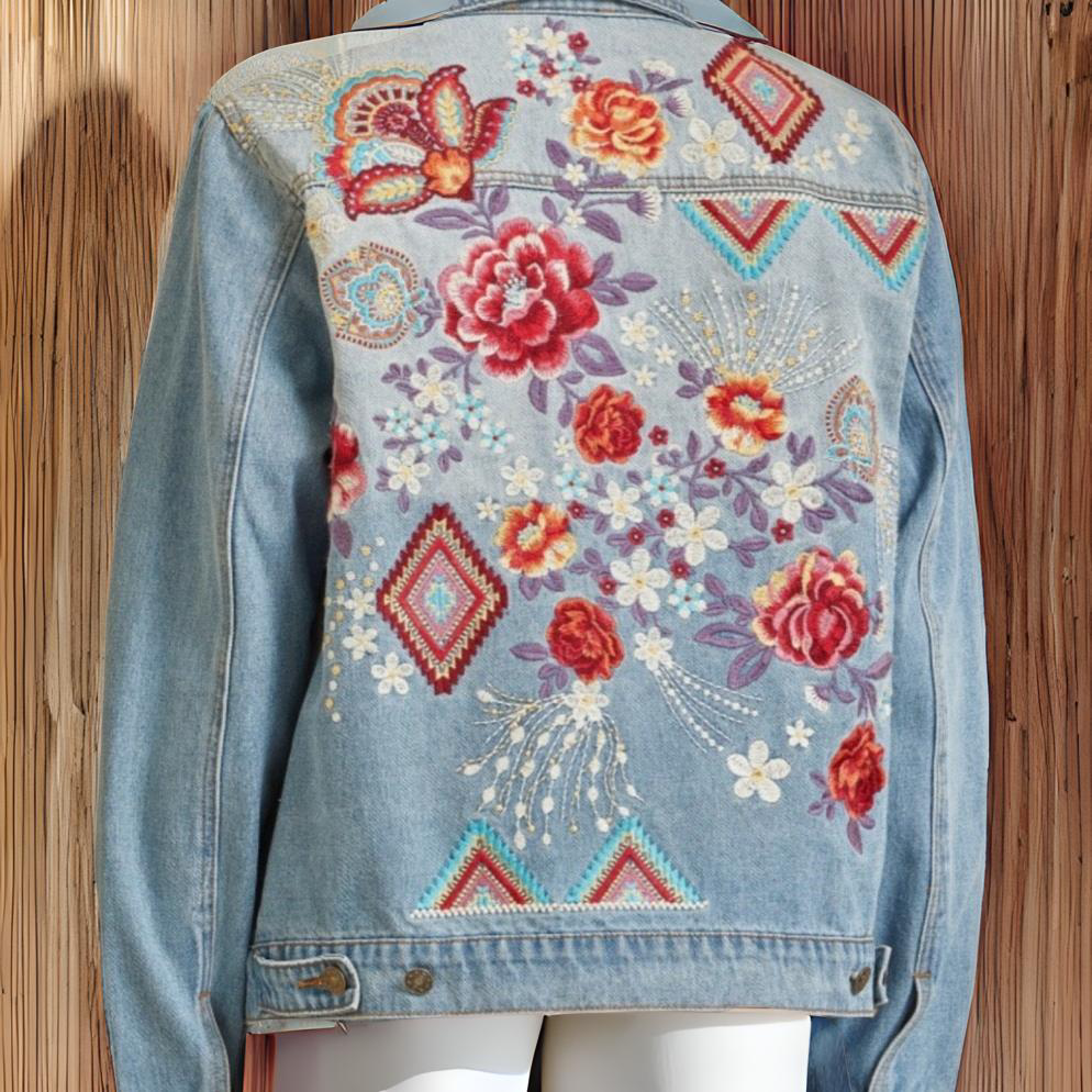 A Rose From the Ashes Denim Jacket – Jill Alexander Designs