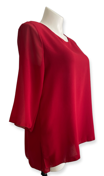 Sheerly You Jest Tunic in Red