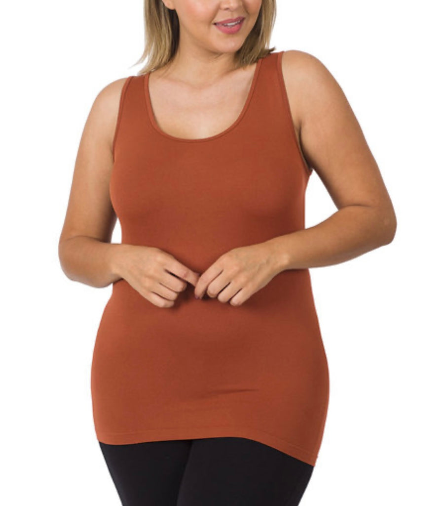 Smooth Moves Seamless Tank in Burnt Sienna