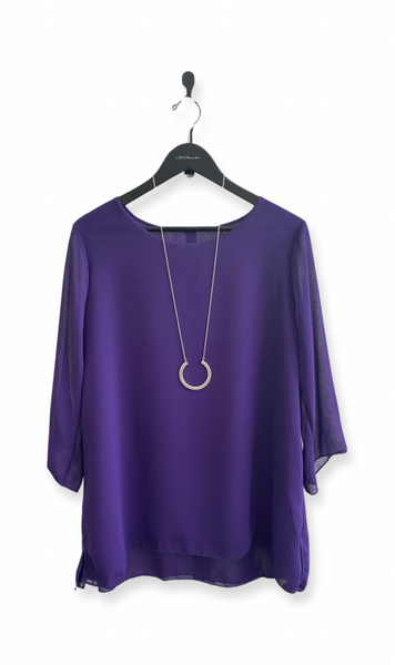 Sheerly You Jest Tunic in Purple