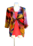 Fly Like a Butterfly Chiffon Kimono Jacket in Coral Sunset